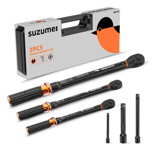 Juego De 3 Llaves Dinamométricas Suzume Ajustables 72 Diente