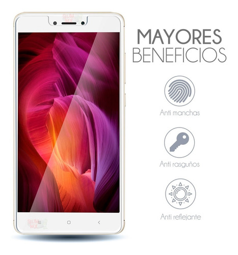 3x2 Mica Cristal Templado 9h Para Xiaomi Redmi Note 4