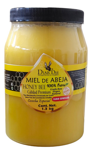 Miel De Abeja Virgen Mantequilla 100%  Pura 1300 Gr  1 L