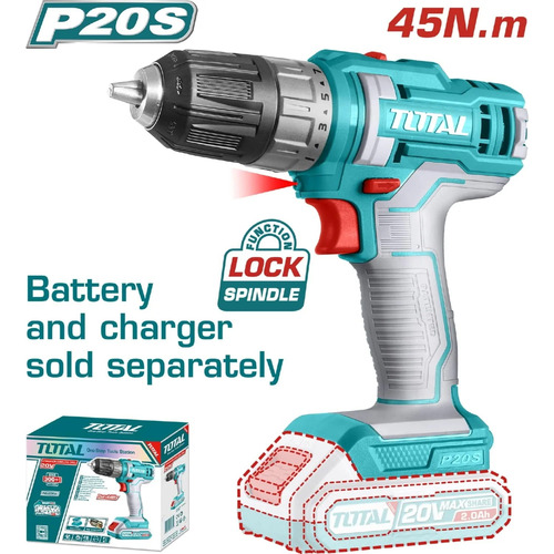 Taladro 20v 3/8'' 45nm 1500rpm Sin Batería Total