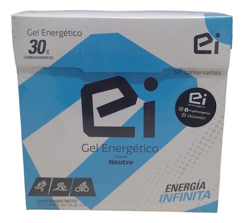 Gel Deportivo Ei, Energía Infinita De 46g.x 4u. Neutro
