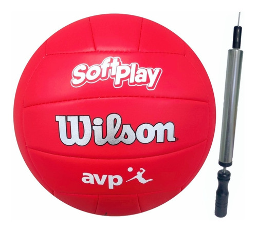 Bola Vôlei Soft Play Avp Wilson Oficial Mais Inflador C/ Nf