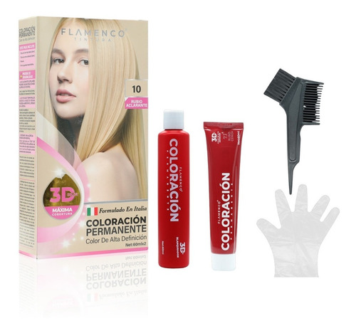 Pack 2 Tinturas Permanente Cabello Rubio Flamenco