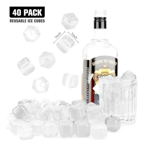 Cubitos De Hielo Reutilizables, Paquete De 40 Cubos De Hielo