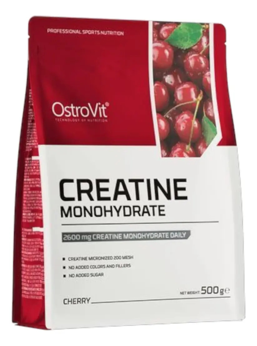 Creatina Monohidratada 500g Ostrovit Sabor Cherry Sin Gluten Deportivo