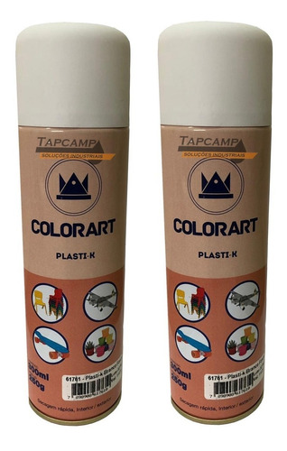 02 Tinta Branco Fosco Plasti K Spray Para Plástico Colorart