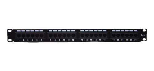 Patch Panel De 24 Puertos Categoria 5e Para Rack