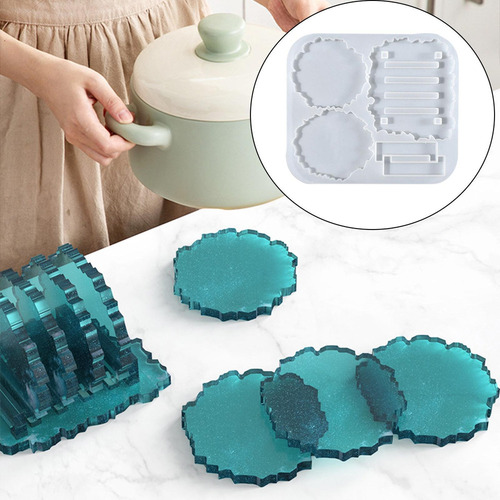 Posavasos Con Soporte Moldes De Resina Diy 22x19.2x0.96cm