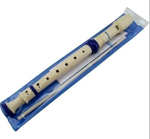 Flauta Dulce Memoris Precious C/ Varilla Limpiadora Colegios Color Beige