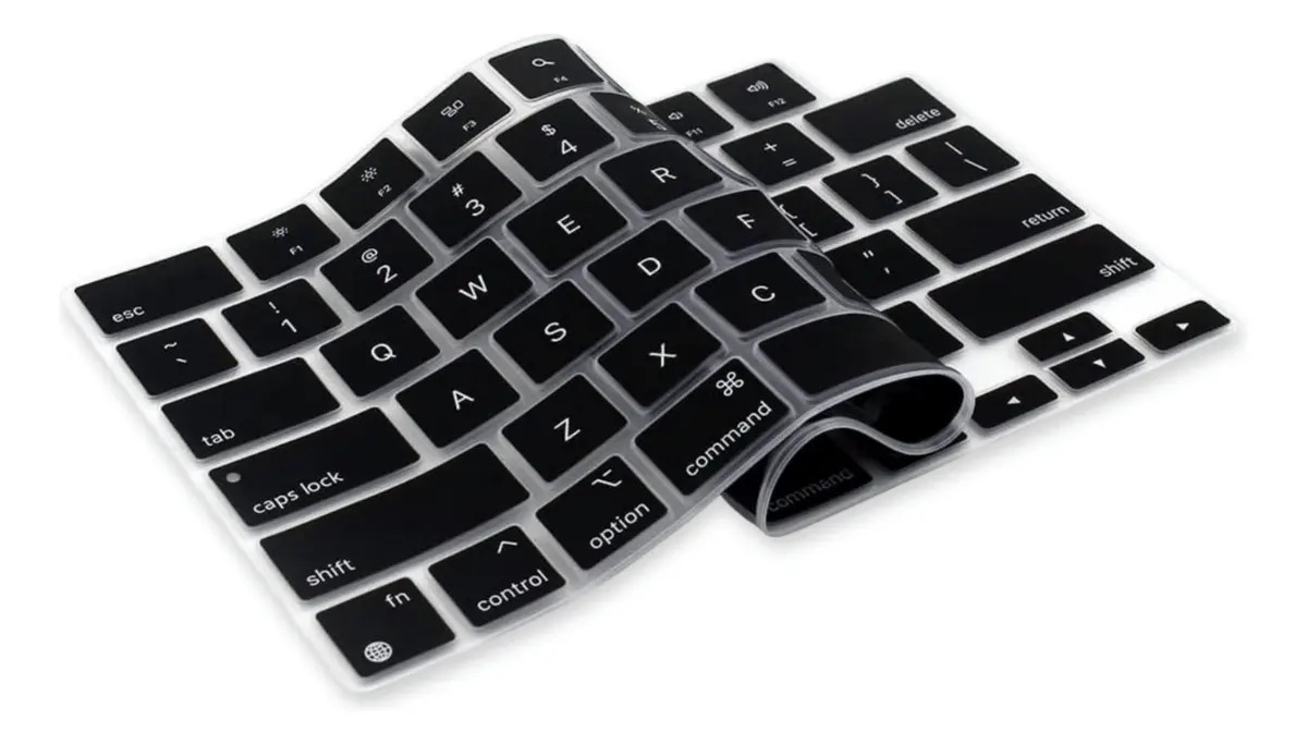 Película Teclado P/ Macbook Air 13.6 Chip M4 A3240 Ano 2025 Preto
