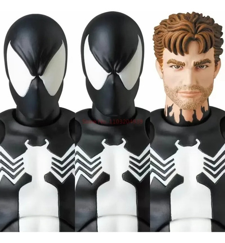 Maqueta Móvil De Figura De Acción Mafex 147 Black Spiderman,