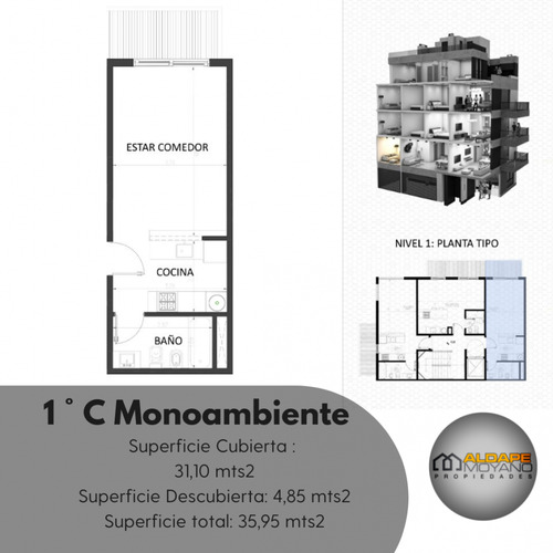 Se Vende Departamento Monoambiente, En Pozo. (1° C)