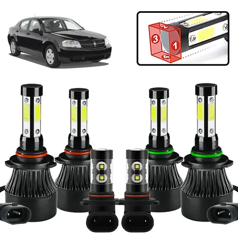 Para Dodge Kit Focos Led De 4 Lados Luz Alta/baja/niebla