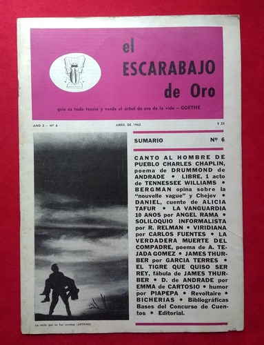 Revista El Escarabajo De Oro Nº 6 1962 Carlos Fuentes A Rama