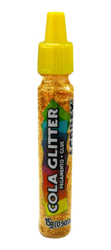 Acrilex Cola Colorida Com Glitter 15g Lavável Cor Ouro