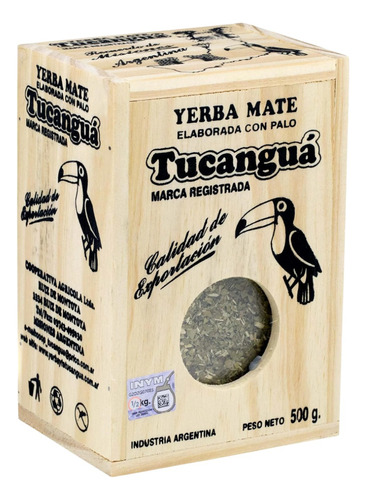 Yerba Mate Tucanguá Tradicional En Caja De Madera 500gr