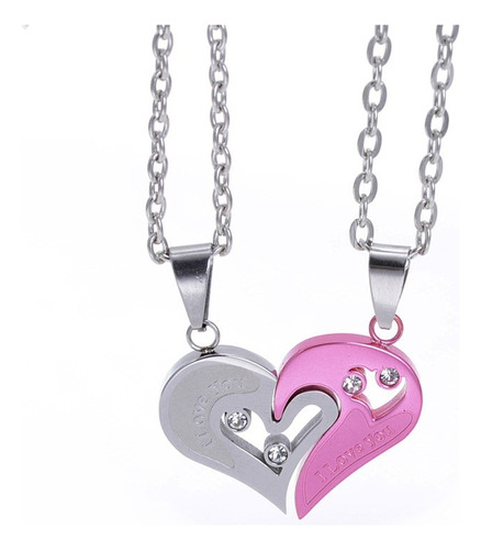 Collar Corazón Para Pareja Mitades De Enamorados