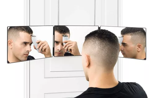 Auto corte de cabello Espejo de 3 vías que atenúa la herramienta de espejo  triple Espejo Sunnimix espejo triple
