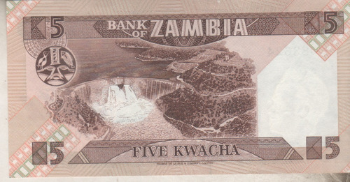 Antiguo Billete De ** Zambia ** 5 Kwacha - Año 1986 (Usado)
