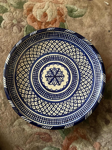 Plato Decorativo Arte Antigüedades Árabe Talavera Cerámica