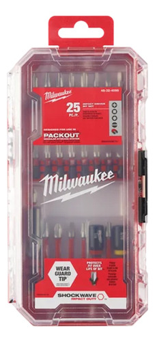 Milwaukee Shockwave Impact Driver - Juego De  25 Puntas