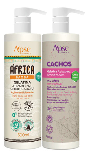 Apse Kit Gelatinas 500ml - África Baobá + Cachos 2x1