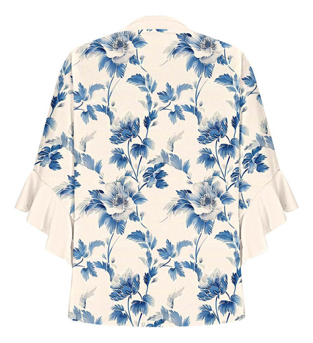 Estampado Casual Casual Con Botones Y Cuello En V Con Manga