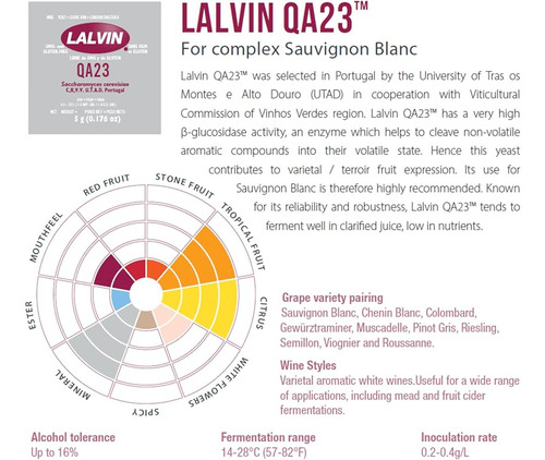 Levadura Lalvin Ec1118 X 50gr - Vino