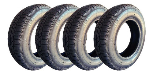 Kit 4 Pneu 185/70/14 Remold Com Borracha Vipal + 4 Bico