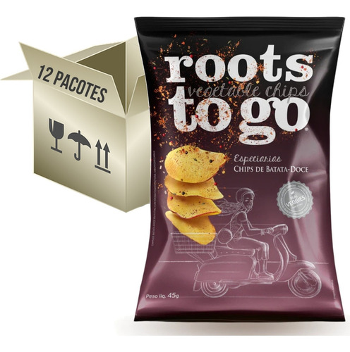 12x Chips Batata-doce Roots To Go Especiarias 45g