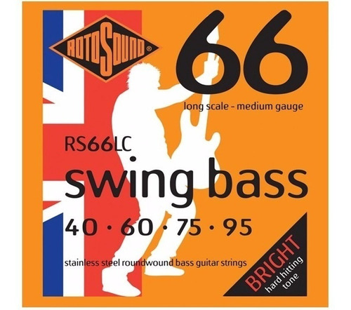 Encordado Bajo 4 Cuerdas Rotosound Swing Bass Rs66lc 040-095