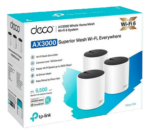 Tp-link Deco X55 3 Pack Mesh Sistema Wifi 6 Ax3000
