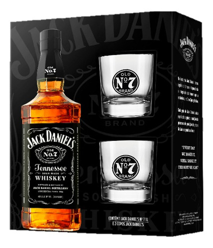 Jack Daniel's Old No. 7 1 L Com 2 Copos Personalizados