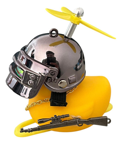Pato Amarillo Casco Black Cromado Diseño PATO BUCHON