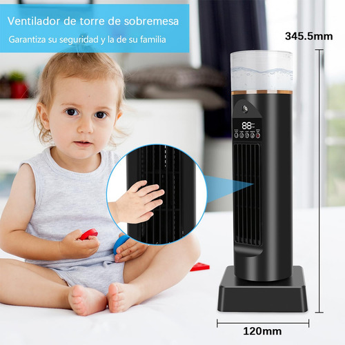 Ventilador Torre 35cm - Silencioso + Humidificador 6h Timer