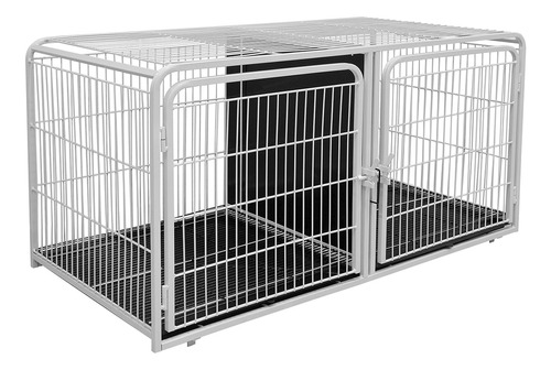 Canil Gaiola Modular Duplo Superior Pet Shop Veterinária Cor Branco