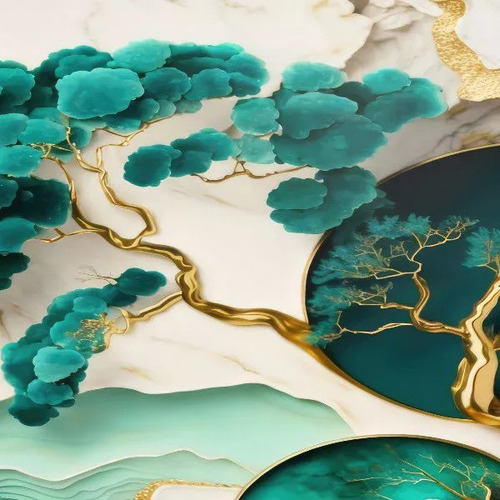 Cuadro Moderno Decorativo Bonsai Abstracto 84x118 Cm