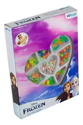 Kit 140 Miçangas Infantil Letras Frozen Disney Pulseiras Cor Multi-cores