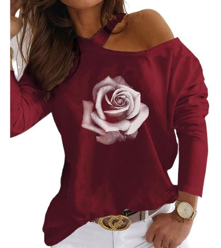 Dama's Golf Tee Long Sleeve Round Neck Blouse Shirts