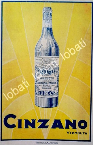 Cartel Publicitario Retro Cinzano Vermouth Años 20s 456
