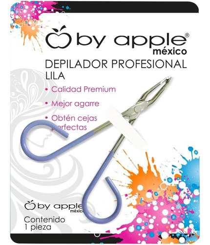 Pinzas Para Depilar Y Delinear Cejas Depilador Goma By Apple Color Lila