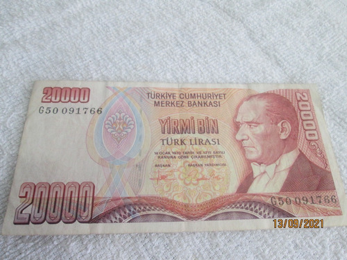 Nota Cédula Dinheiro Turquia 20 Mil Liras 1970 (mbc)