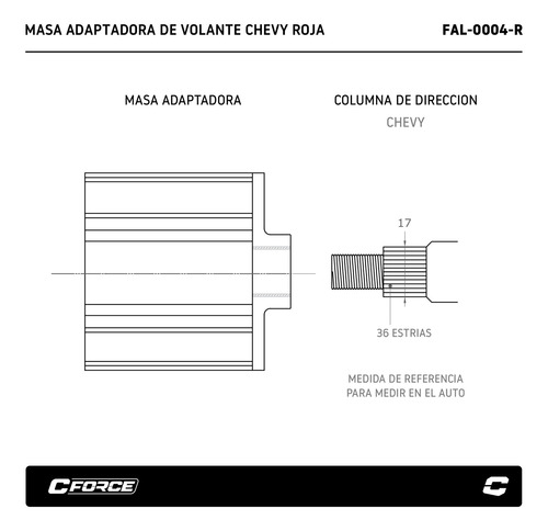 Masa Adaptadora Volante Deportivo Chevy Collino Cuot