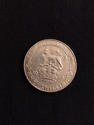 Moneda Gran Bretaña One Shilling 1919 Plata. J