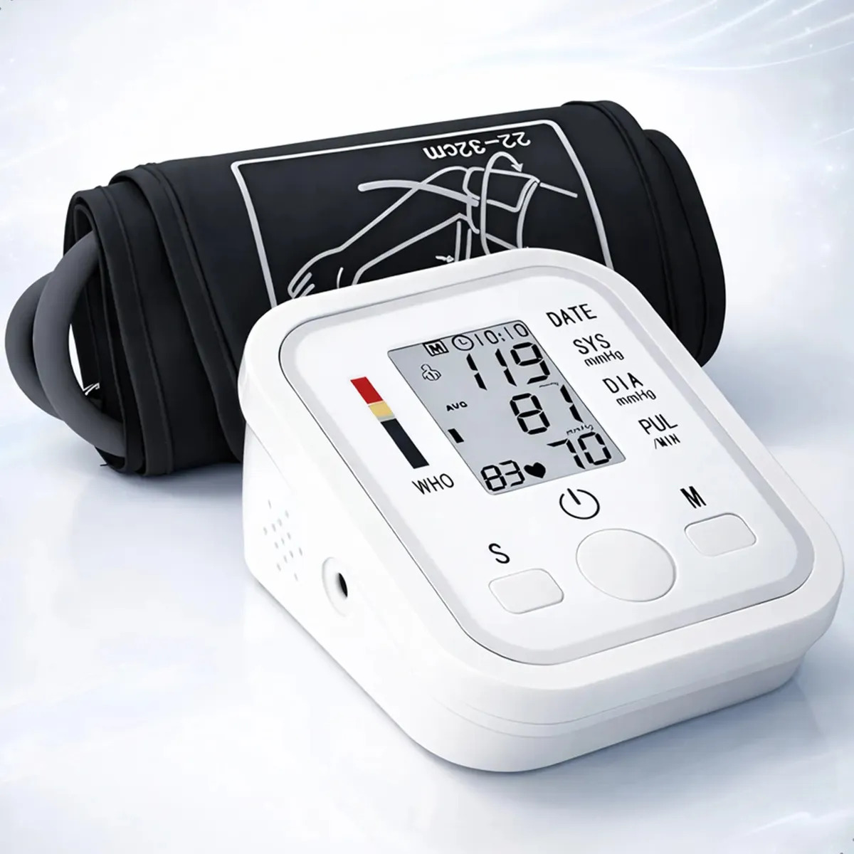 Aparelho Medidor de pressão digital doméstico para uso residencial Pressão Arterial Braço Bracadeira Pulso Manguito - Aparelho Medir pressao aferidor P/ Adultos ou Crianças Ajustável - Marca Bahrein