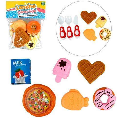 Kit Cozinha Infantil Com Picole E Peixe E Acessórios Lanche