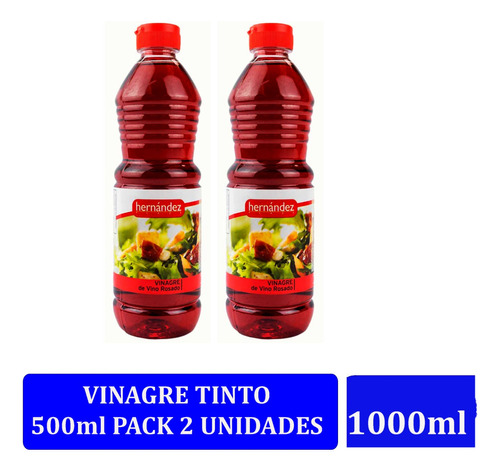 Vinagre De Vino Tinto 500ml Pack 2 (1 Litro)