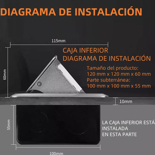 Enchufe Desplegable Para Cocina Y Mesa,2tomas 16a,type-c,usb