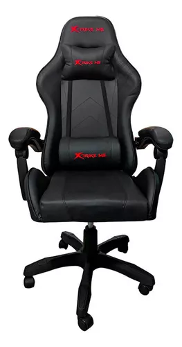 Silla Gamer Pc Escritorio Ergonomica Sillon Oficina Gaming Color Negro  Material del tapizado Cuero sintético