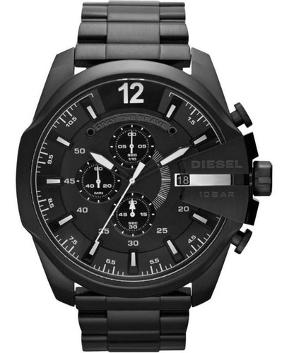 Reloj Diesel Dz4283 Mega Chief Hombre Acero Negro 100% Origi